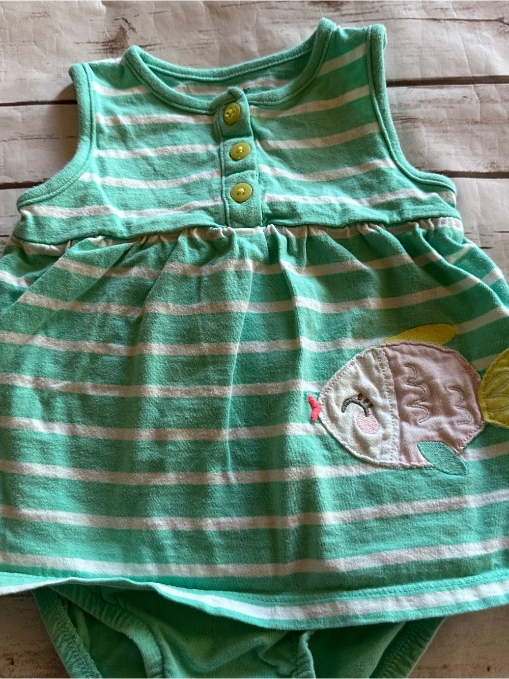 Carter's fish appliqué dress fair light pilling size 9 months